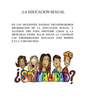 LA EDUCACION SEXUAL