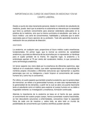IMPORTANCIA DEL CURSO DE ANATOMIA