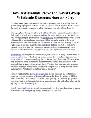 How Testimonials Prove the Koyal Group Wholesale Discounts Success Story