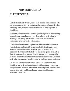 HISTORIA DE LA ELECTRONICA.
