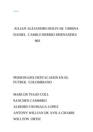 PERSONAJES DESTACADOS DEL FÚTBOL COLOMBIANO