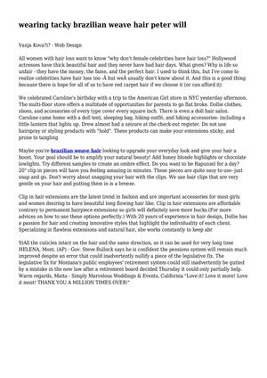 Calameo Wearing Tacky Brazilian Weave Hair Peter Will