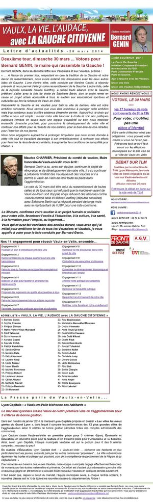 Lettre du 28 mars 2014
