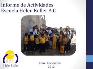 Informe Helen Keller, Julio - Diciembre 2013