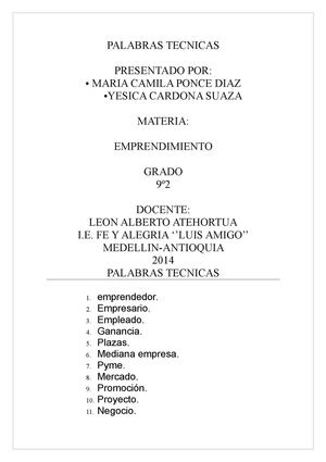 PALABRAS TECNICAS CAMILA Y YESICA♥