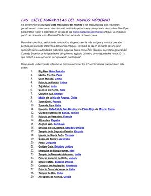 LAS  SIETE MARAVILLAS DEL MUNDO MODERNO