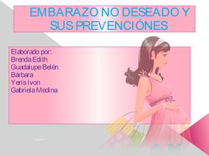 embarazo no deseado y sus prevenciones 1°B