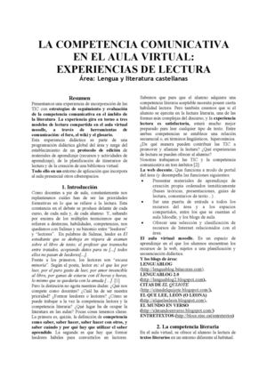 LA COMPETENCIA COMUNICATIVA EN EL AULA VIRTUAL