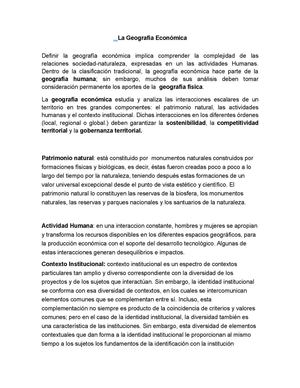 La Geografia Economica