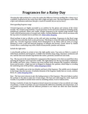  Fragrances for a Rainy Day