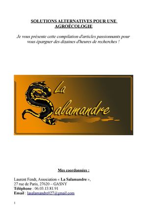 La salamandre vous présente L'AGRO-ECOLOGIE 