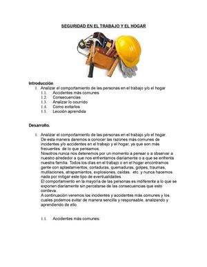 Seguridad en el trabajo y el hogar