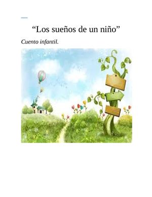CUENTO: LOS SUEÑOS DE UN NIÑO.