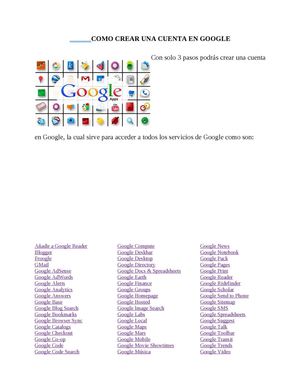 Como crear una cuenta en Google