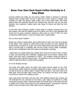 Brew Your Own Dark Roast Coffee Perfectly in 4 Easy Steps Texas