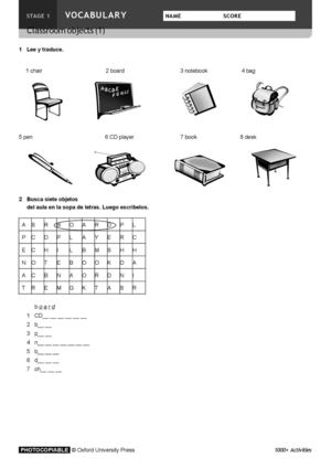 VOCABULARY UNIT 1. NIVEL I