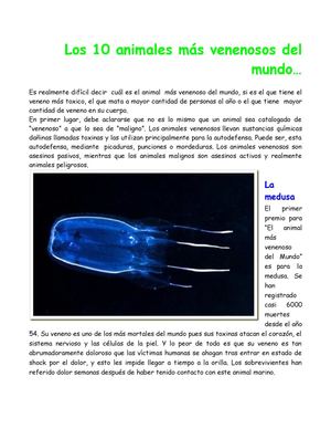 Los 9 animales mas venenosos del mundo