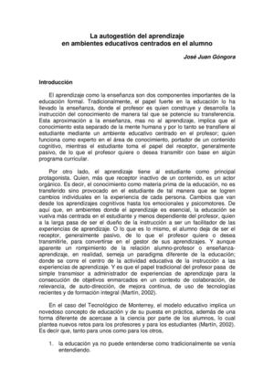 La autogestión del aprendizaje