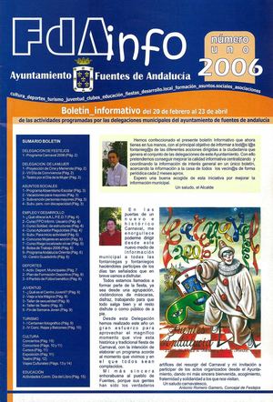 2006.   Fda Info. AYUNTAMIENTO DE FUENTES DE ANDALUCÍA DEL 20 DE FEBRERO AL 23 DE ABRIL