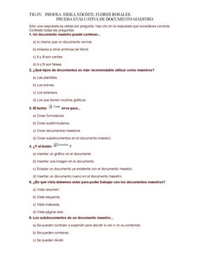 Evaluación Documento Maestro