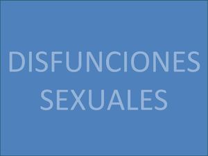 Disfunciones sexuales 