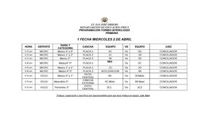 TORNEO INTERCLASE PRIMARIA