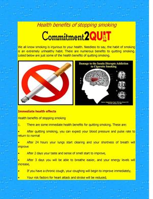 Health benefits of stopping smoking