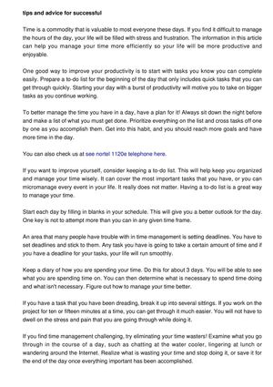 Tips and Advice for Successful Time Management
