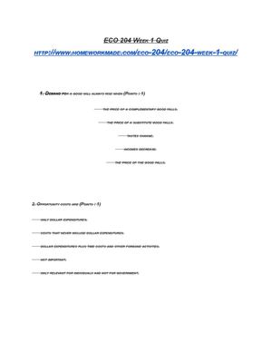 ECO 204 Week 1 Quiz