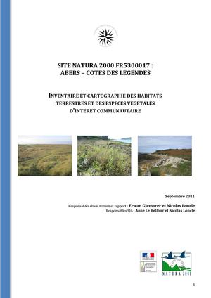 inventaire et cartographie des habitats terrestres d'intéret communautaire - Site Natura 2000 "Abers - Côte des légendes"