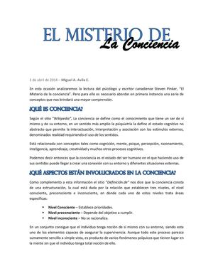 Analisis - El Misterio de la Conciencia