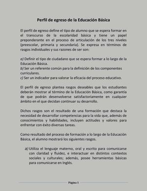 Perfil de egreso de Educación Básica México