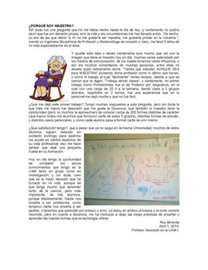 Reflexión: ¿Porqué soy Maestra?