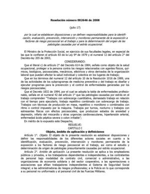 Resolución 2646 de 2008. Factores de Riesgo Psicosocial