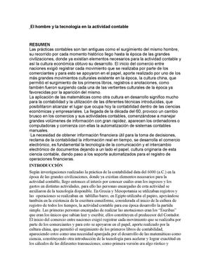El hombre y la tecnología en la actividad contable