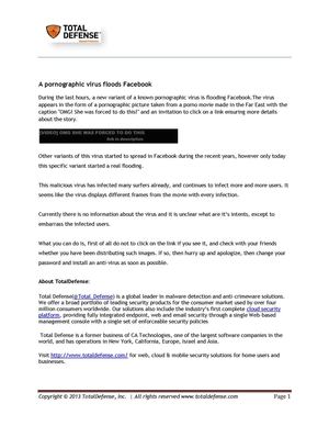 A pornographic virus floods Facebook – TotalDefense Blog