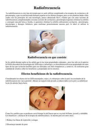 Cavitacion Presoterapia y Radiofrecuencia
