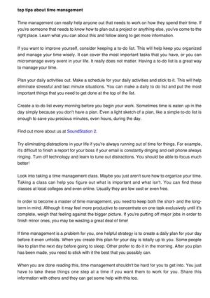 Top Tips about Time Management That Anyone Can Follow