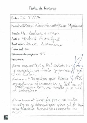 Fichas de lectura 1º