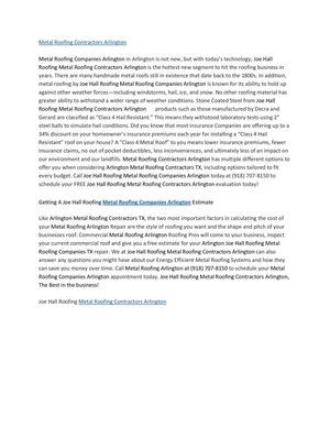 Metal Roofing Contractors Arlington Call 817-274-6777 Arlington Metal Roofing Companies