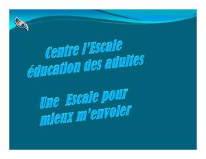 Présentation du Centre l'Escale