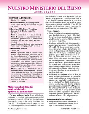 Escuela del Ministerio Teocrático Abril-2014