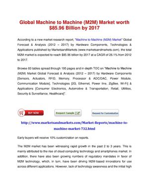Machine to Machine  Market Global Forecast & Analysis (2012 – 2017)