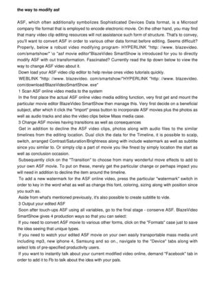 The best way to Revise ASF Videos along with ASF Video clip Editor 