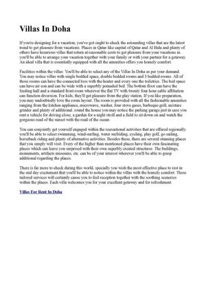 Doha Villas for Rent