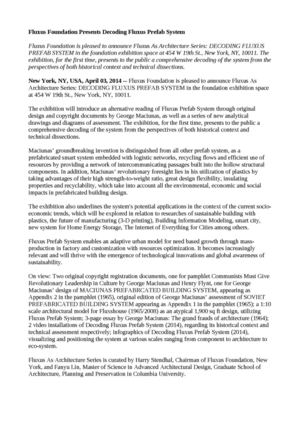 Fluxus Foundation Presents Decoding Fluxus Prefab System