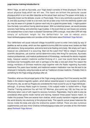 Yoga Teacher Training: Summary of the Yogic Energy System