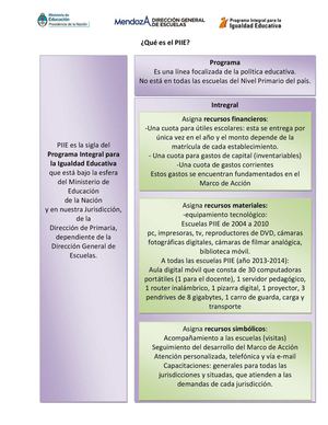 Lineamientos del PIIE