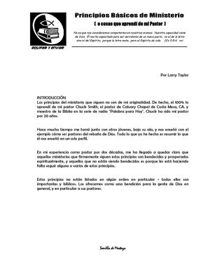 Principios de Ministerio