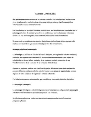 Ramas de la Psicologia